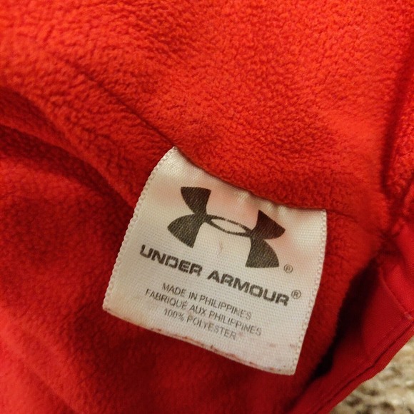 Under Armour Men's Jacket Red Full Zip Size Large Collared - Picture 6 of 6